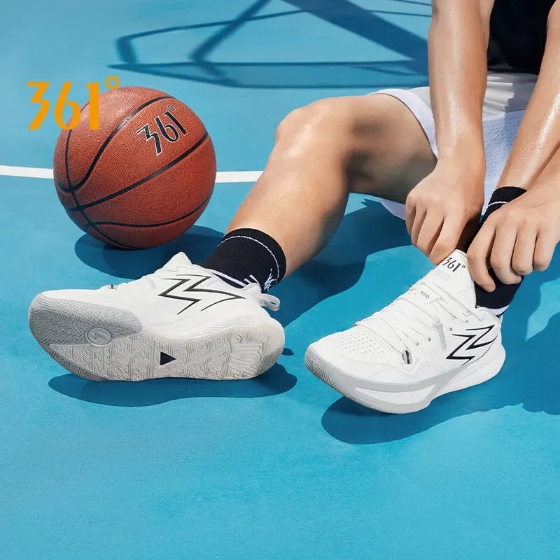 361 Degrees BIG3 Team 2.0 Men Basketball Shoe New Winter Leather Surface Wear-resistant Rebound Non-slip Male Sneakers 672441115 - Sky Dominator