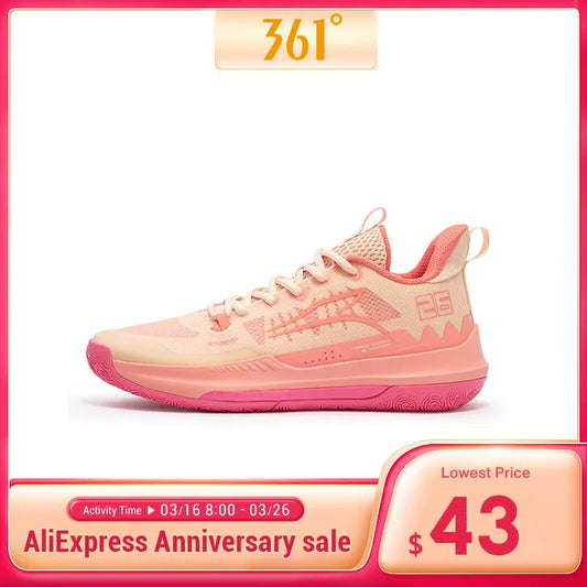 361 Degrees DVD Team Basketball Shoes Low-top Wear-resistant Non-slip Professional Actual Combat Cushion Male Sneakers 672431109 - Sky Dominator