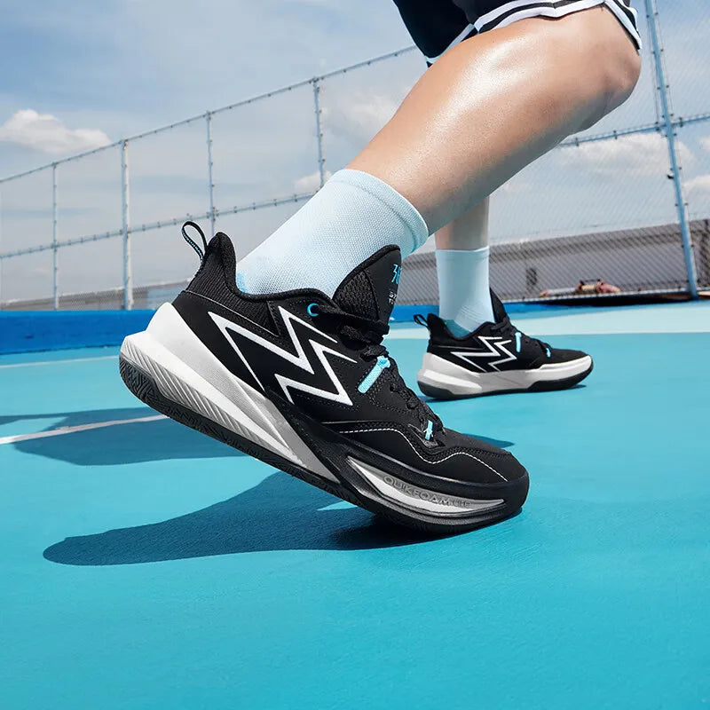 361 Degrees BIG3 Team 2.0 Men Basketball Shoe New Winter Leather Surface Wear-resistant Rebound Non-slip Male Sneakers 672441115 - Sky Dominator