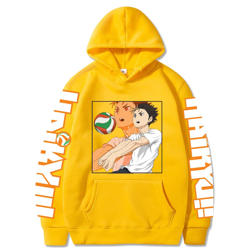 Fashion Anime Haikyuu Yu Nishinoya Hoodies Japan Creative Manga Volleyball Junior Clothes Winter Long Sleeve Oversize Sweatshirt - Sky Dominator