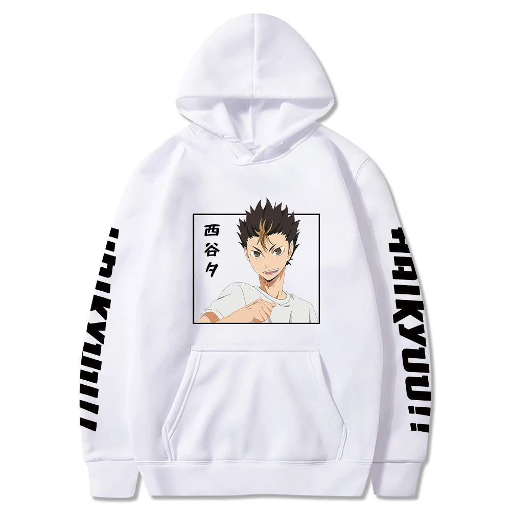 Haikyuu Hoodies Funny Japan Anime Volleyball Junior Yu Nishinoya Sweatshirt Unisex Harajuku Casual Winter Streetwear Sweatshirts - Sky Dominator