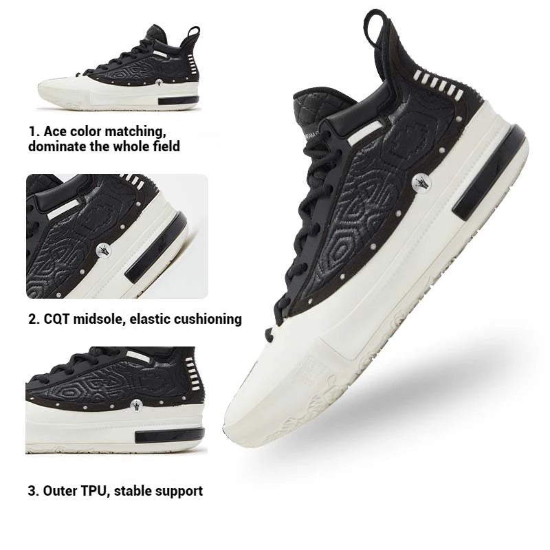 361 Degrees Joker 1 Men Basketball Shoes New Leather Breathable Non-slip Wear-resistant Shock-Absorbing Male Sneakers 572511103 - Sky Dominator