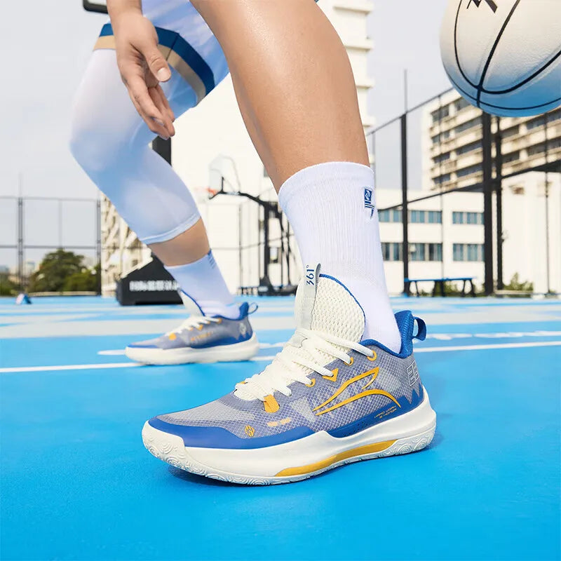 361 Degrees NEW DVD Team Basketball Shoes Men Sport Shoes Guard Cushioning Wear Resistant Protection Ankle Sneakers 672421113 - Sky Dominator