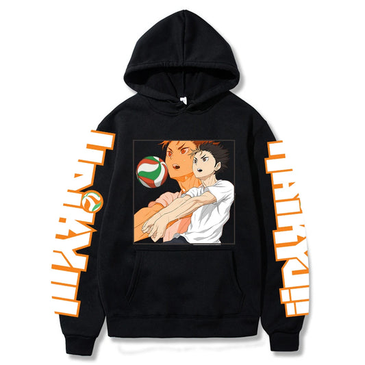 Fashion Anime Haikyuu Yu Nishinoya Hoodies Japan Creative Manga Volleyball Junior Clothes Winter Long Sleeve Oversize Sweatshirt - Sky Dominator