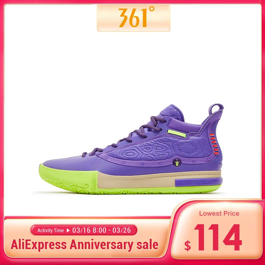 361 Degrees Joker 1 Men Basketball Shoes New Leather Breathable Non-slip Wear-resistant Shock-Absorbing Male Sneakers 572511103 - Sky Dominator